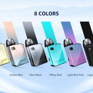 Hellvape Fusion R 全系列八色機身展示,包含 Green、Gold、Golden Blue、Silver Black、Tiffany Blue、Light Blue Pink、Legend Black、Pearl White